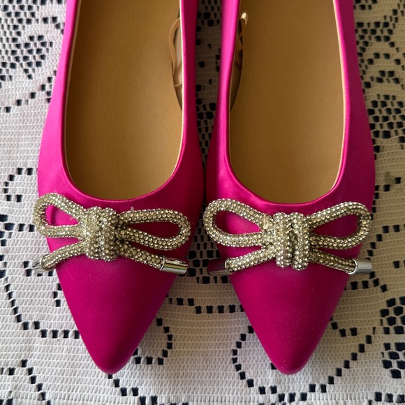 NWOT SM New York Women's Pink Flats with Decorative Bow - Picture 4 of 4
